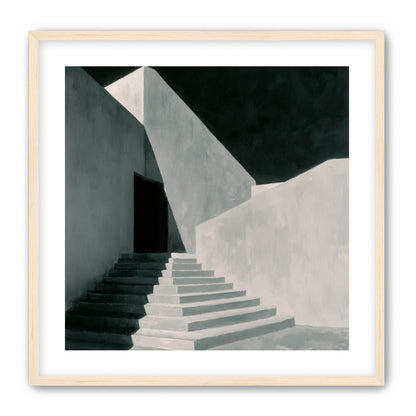 Stairs into the black doorway
