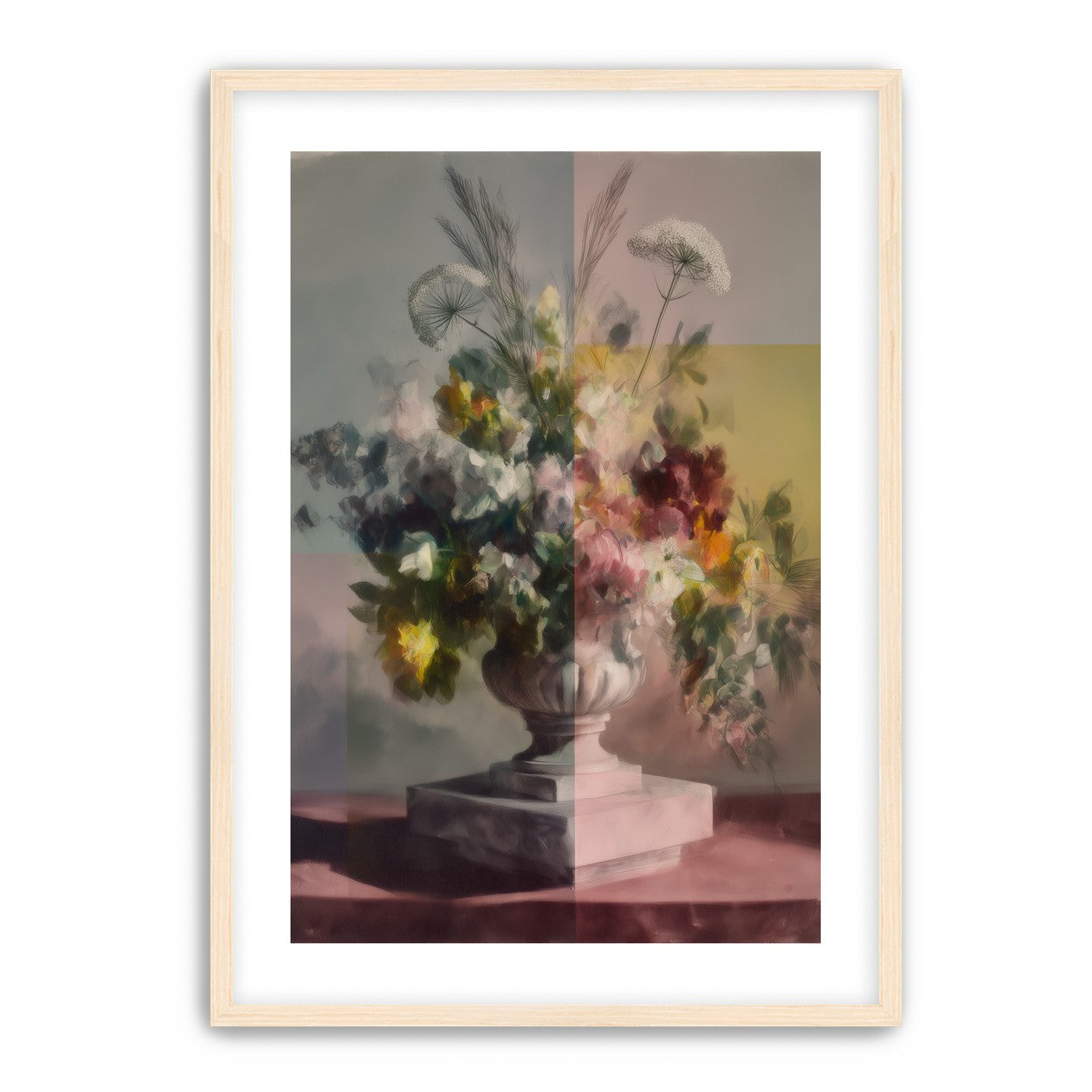 Bouquet in divided light