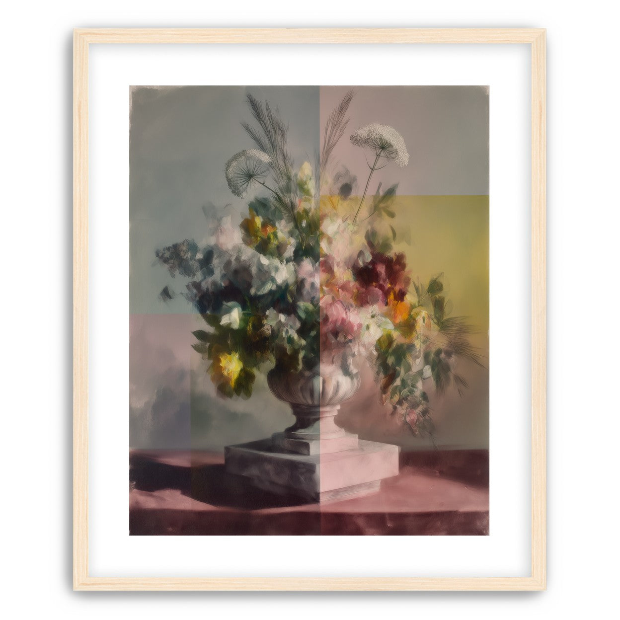 Bouquet in divided light
