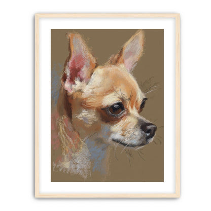Pastel dog in profile