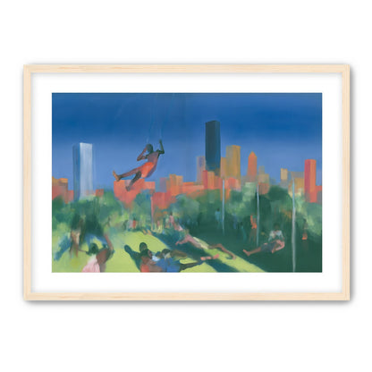 Swinging over the city park