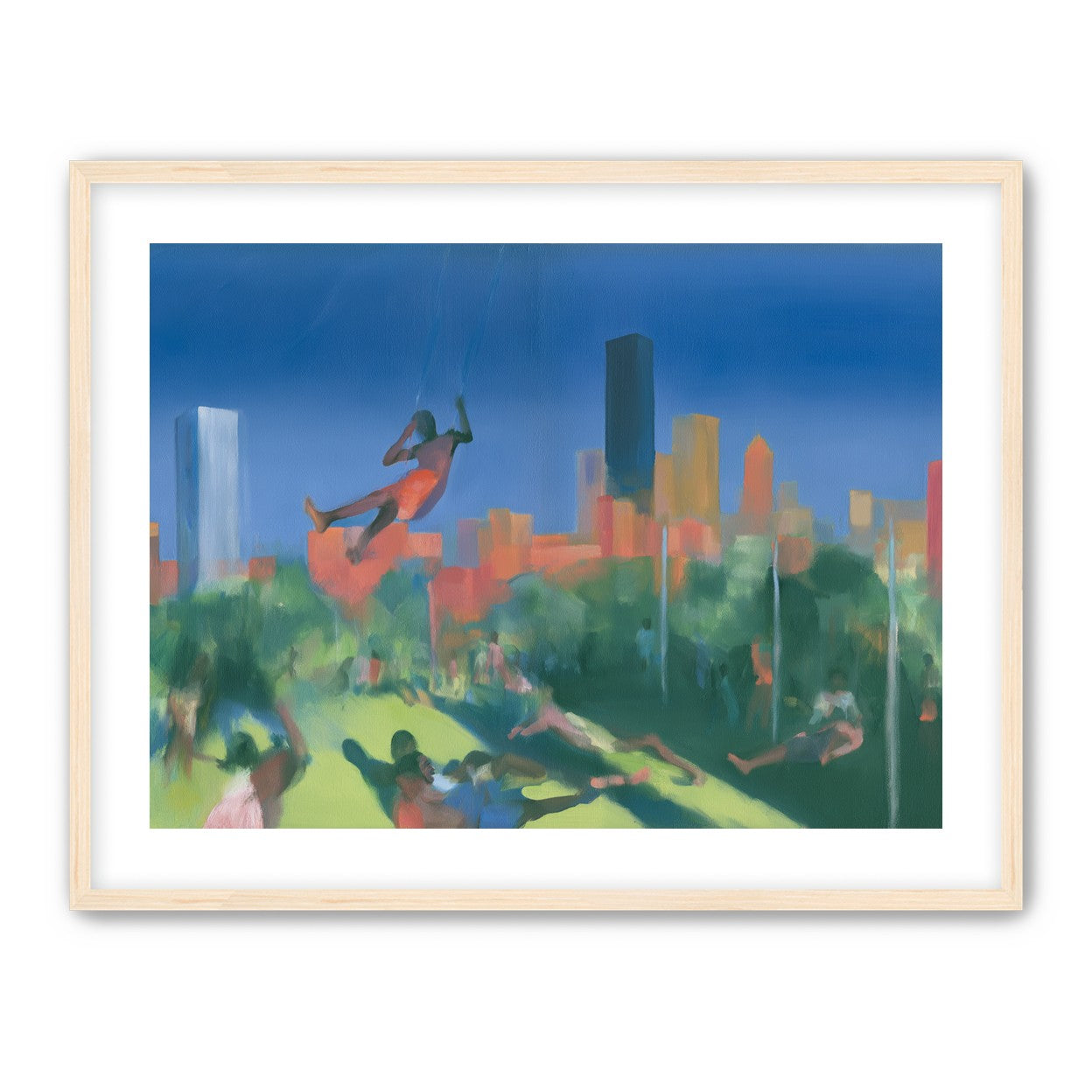 Swinging over the city park