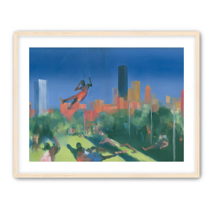 Swinging over the city park