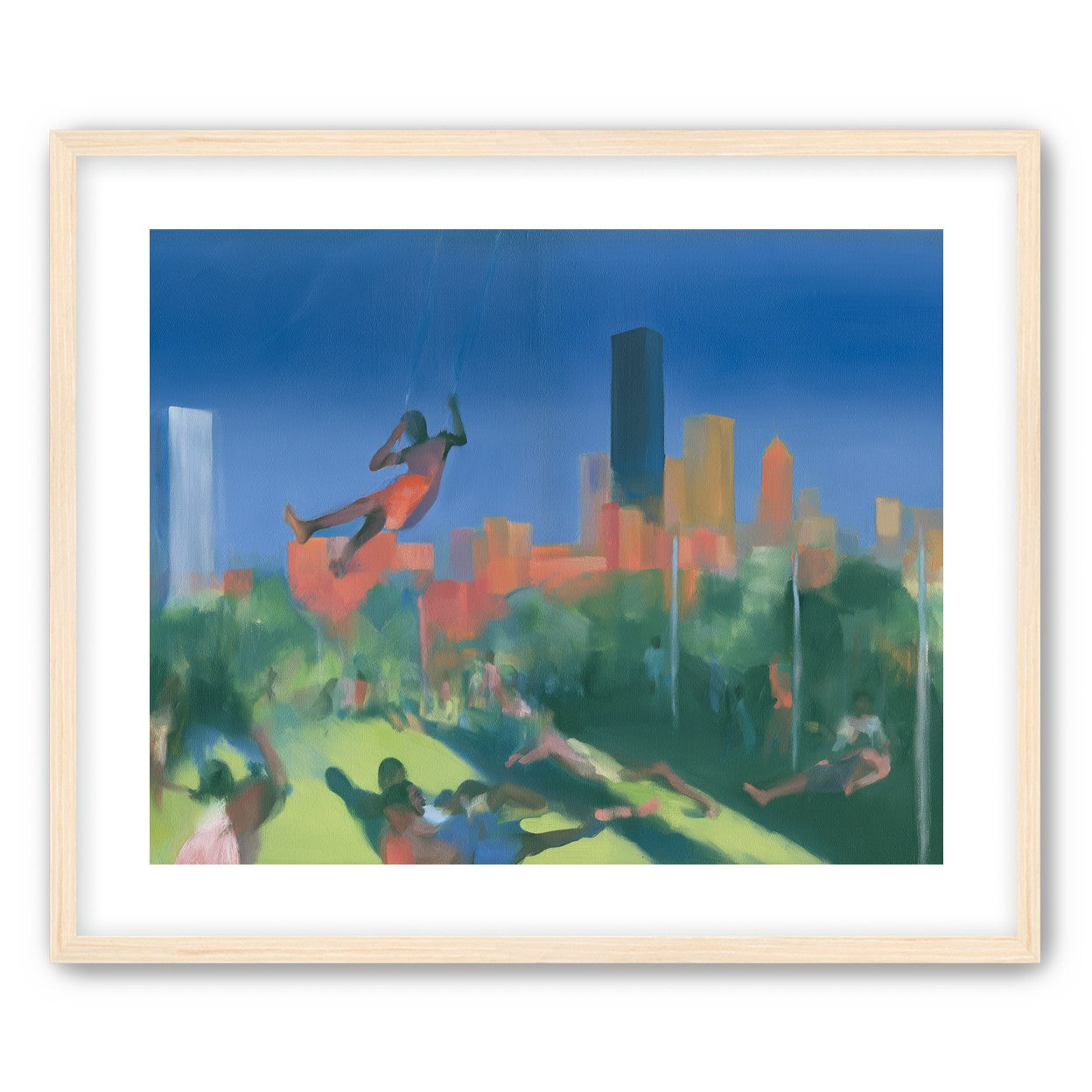 Swinging over the city park