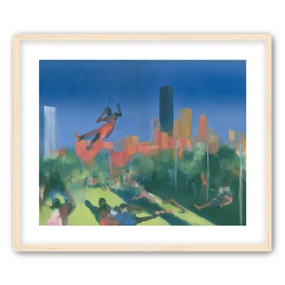 Swinging over the city park