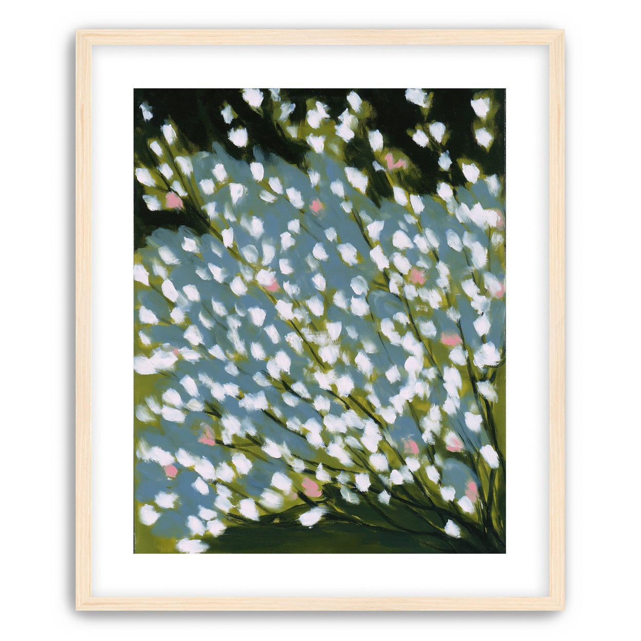 Pink breaks the white field