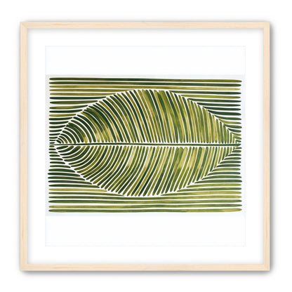 Palm frond in green bands