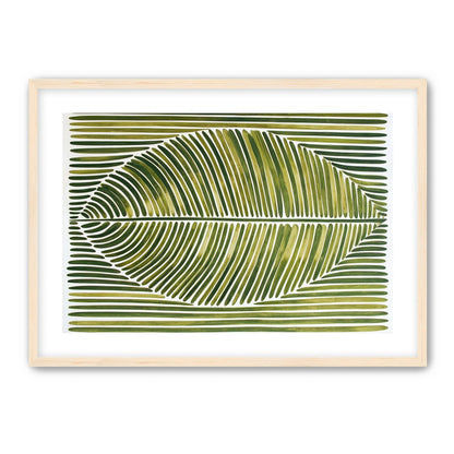Palm frond in green bands