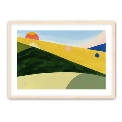 Three suns over rolling hills