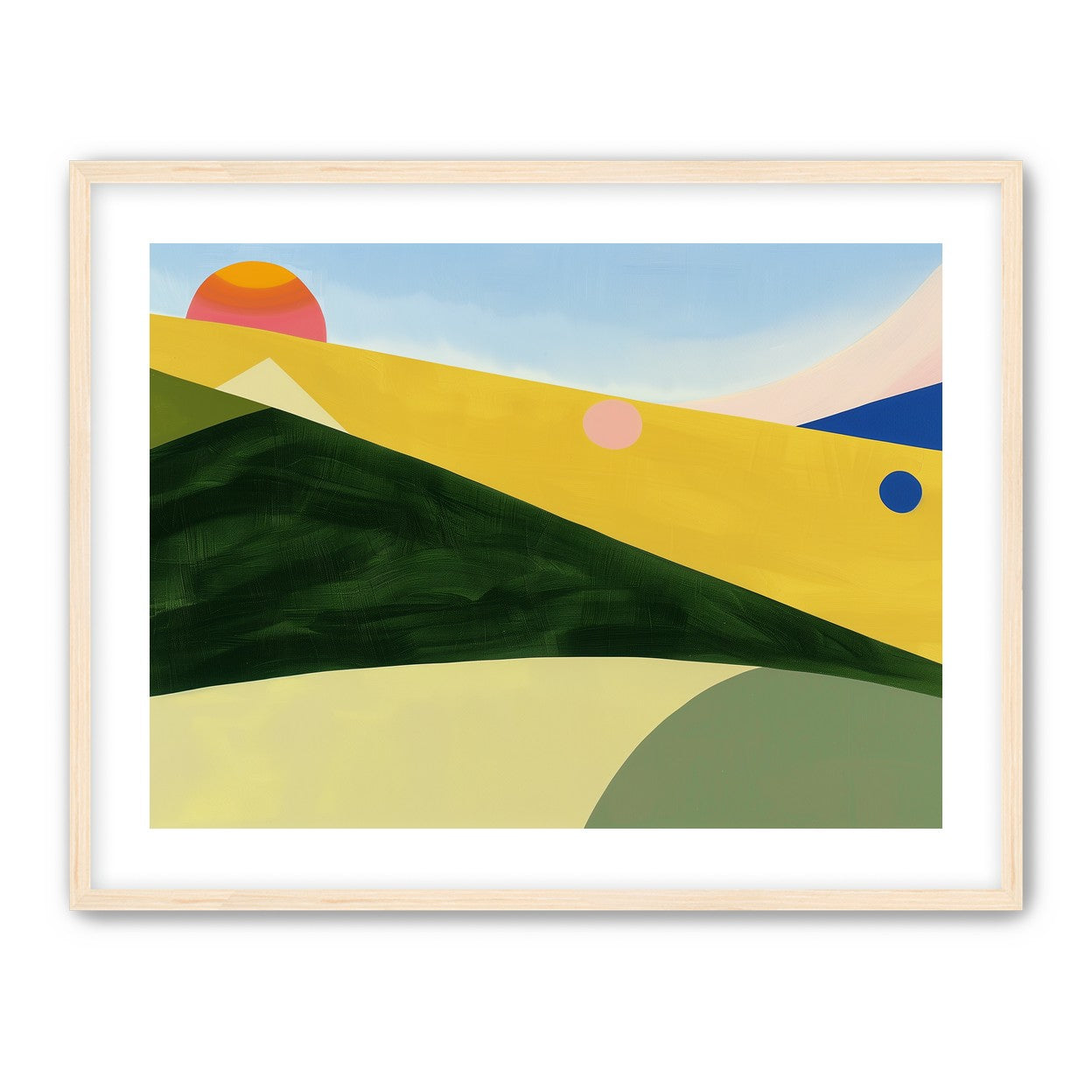 Three suns over rolling hills