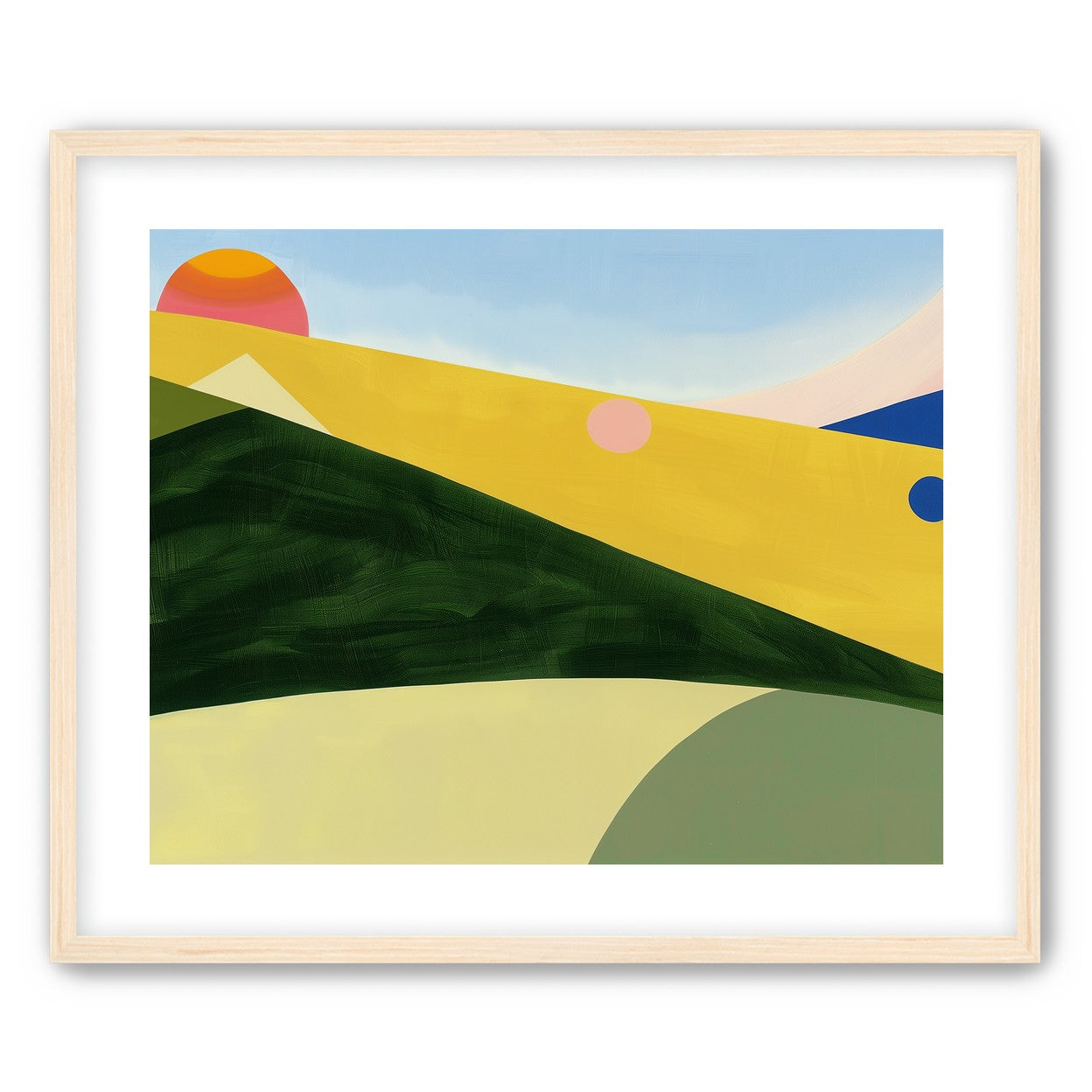 Three suns over rolling hills