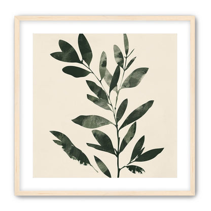Dark green leaves on cream