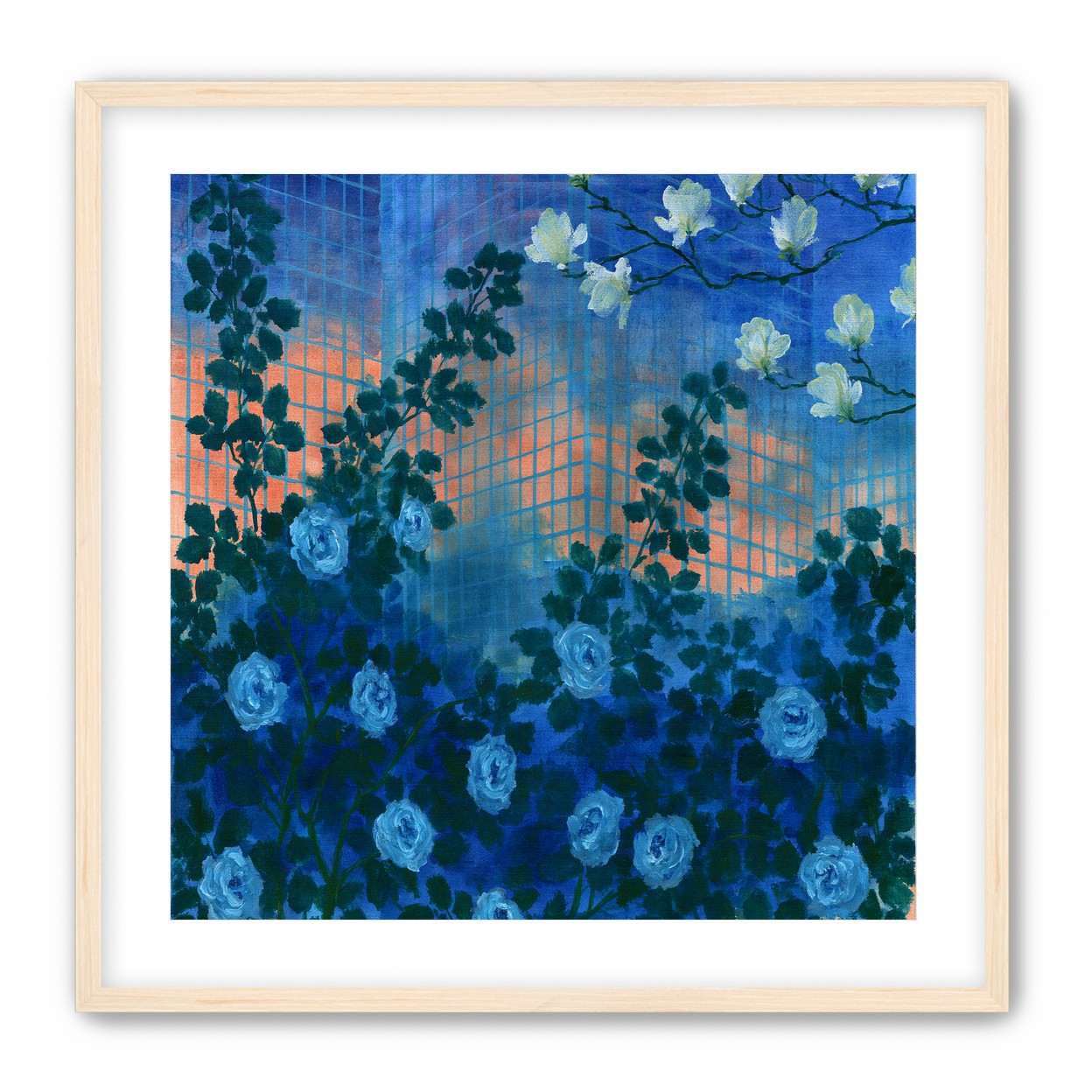 Roses climbing the grid