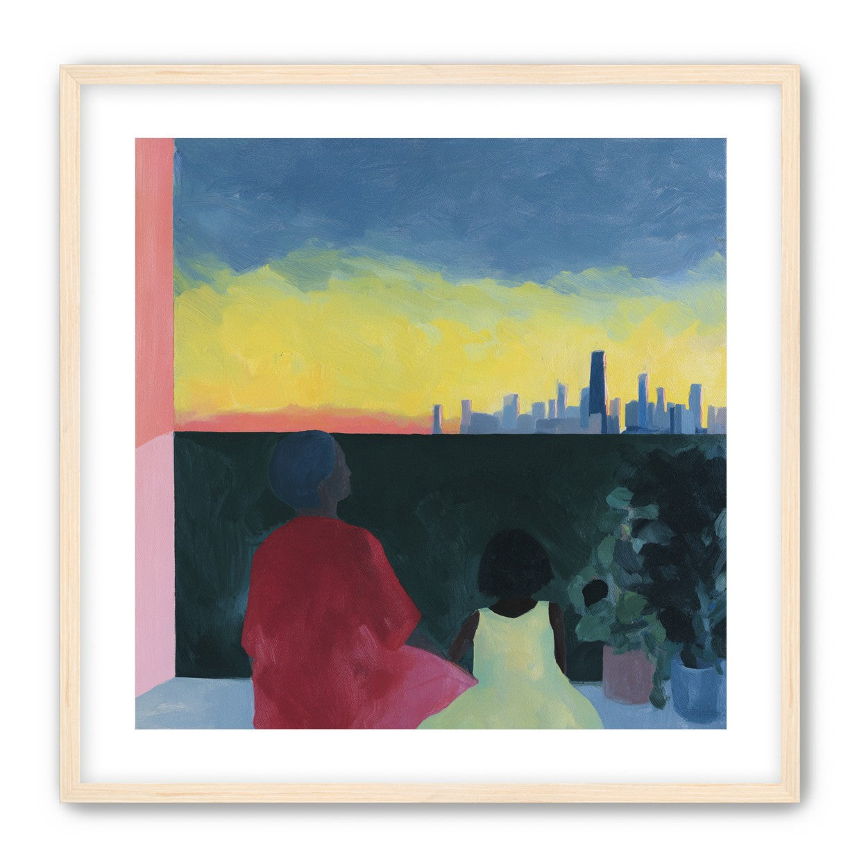 Yellow sky over the skyline