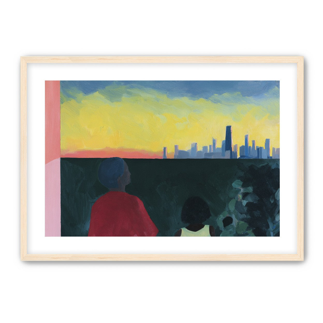 Yellow sky over the skyline