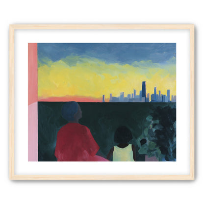 Yellow sky over the skyline
