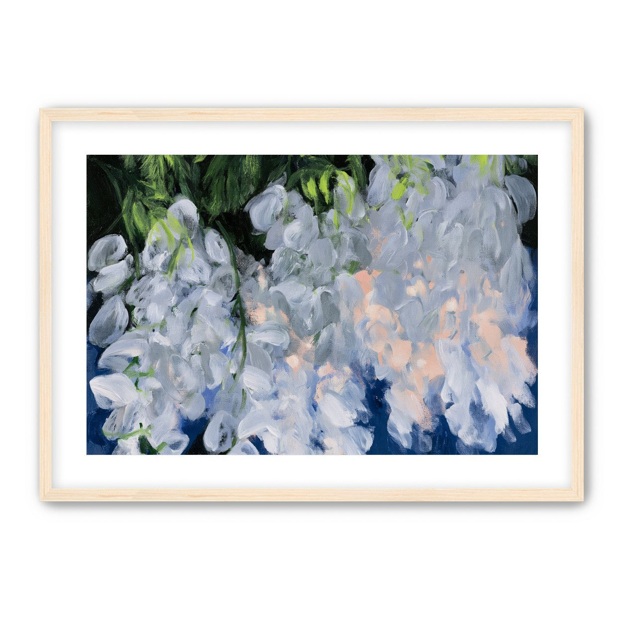 White blooms in blue shade