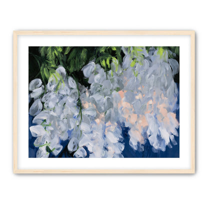 White blooms in blue shade