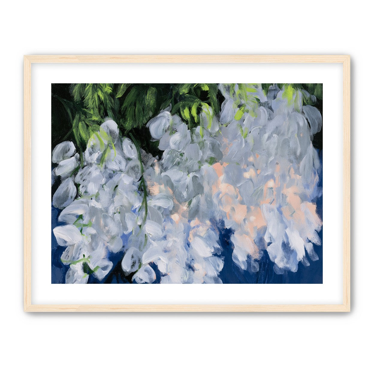 White blooms in blue shade