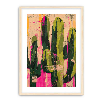 Cacti within pink drips
