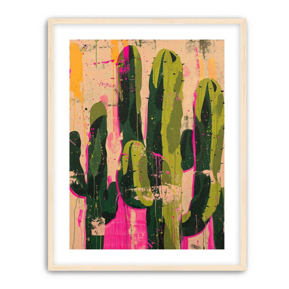 Cacti within pink drips