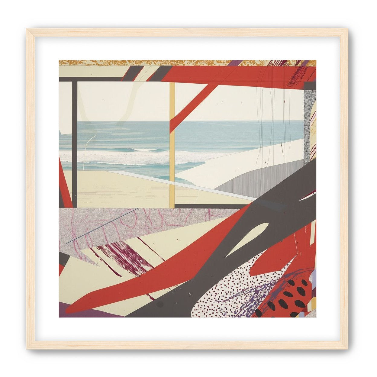Beach horizon within angled bands