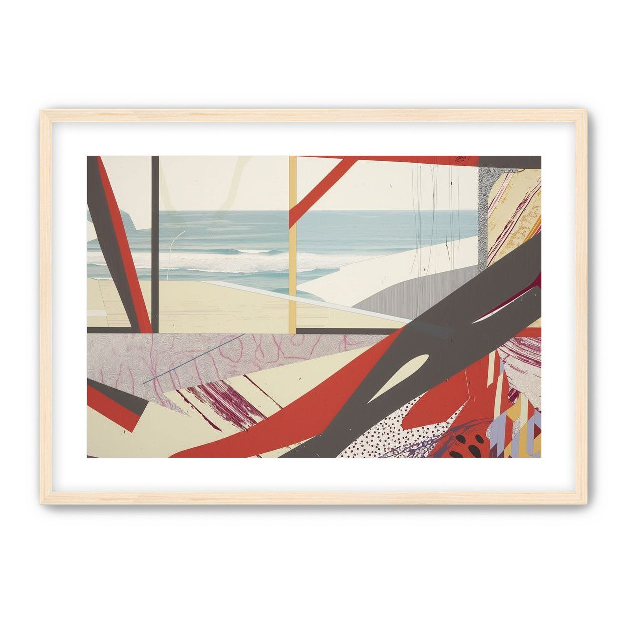 Beach horizon within angled bands
