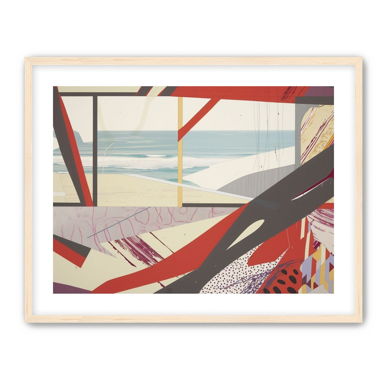 Beach horizon within angled bands