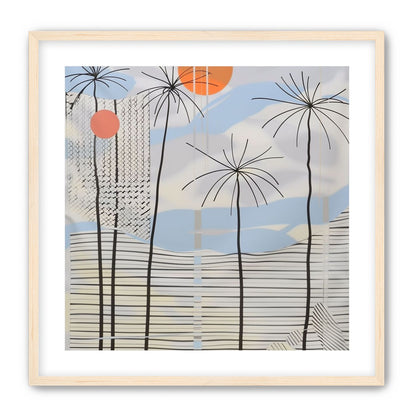 Two suns over striped hills
