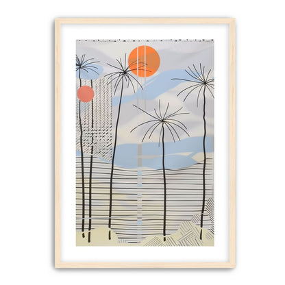 Two suns over striped hills