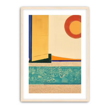 Red sun over turquoise water