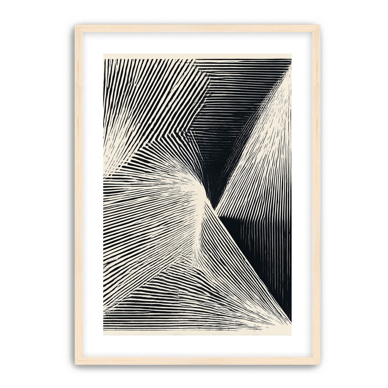 Where the lines break inward