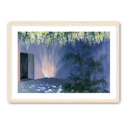 Light beneath hanging blossoms