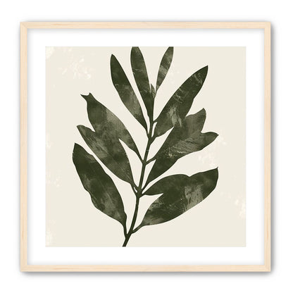 Still branch on pale paper
