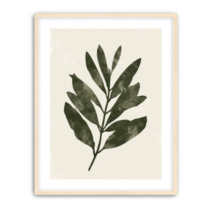 Still branch on pale paper