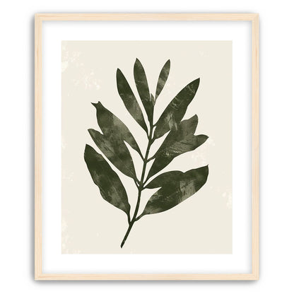 Still branch on pale paper