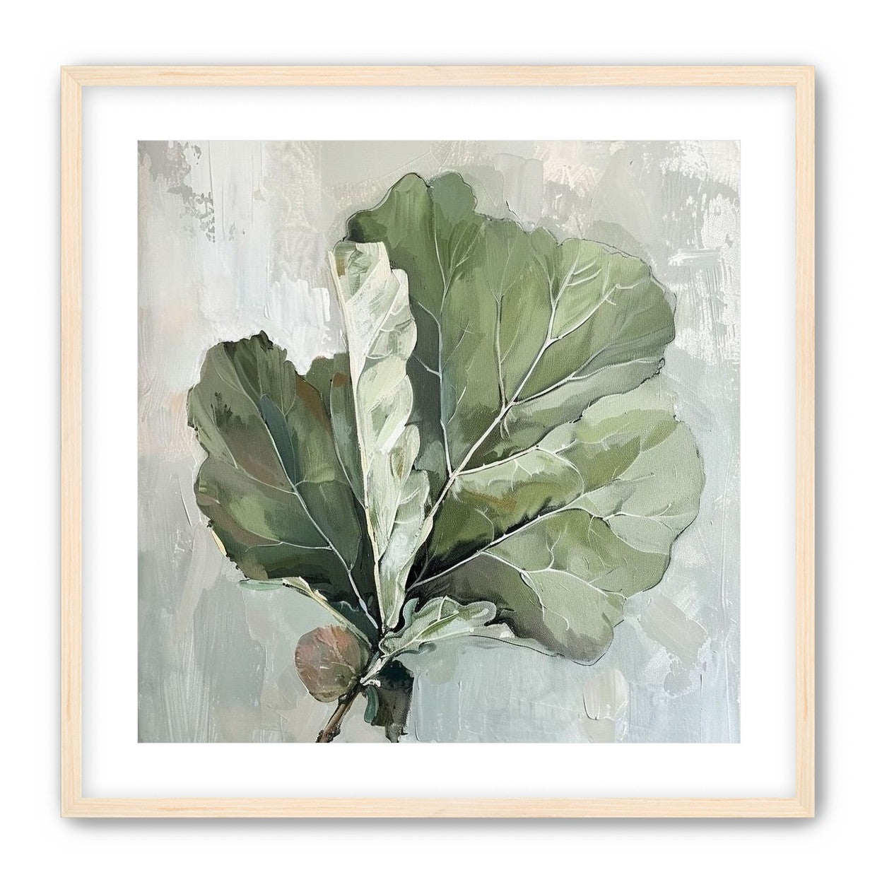 Green leaves in pale wash