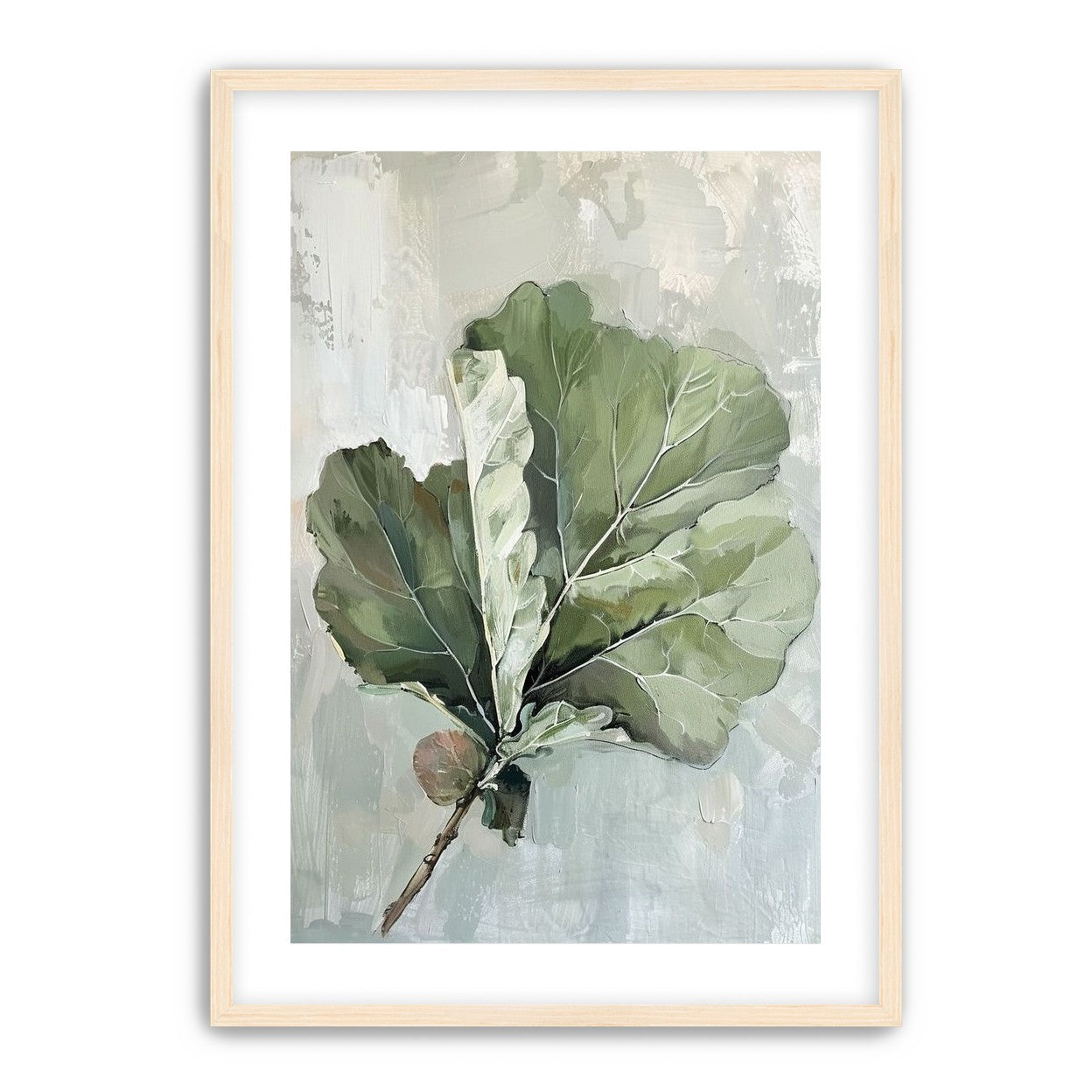 Green leaves in pale wash