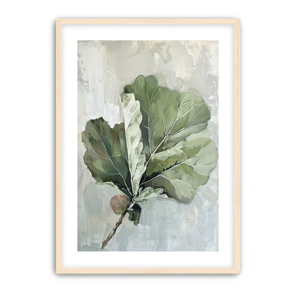 Green leaves in pale wash