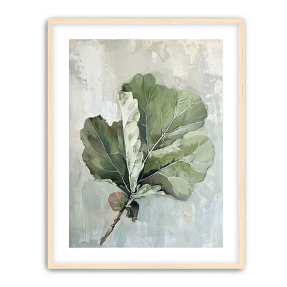 Green leaves in pale wash