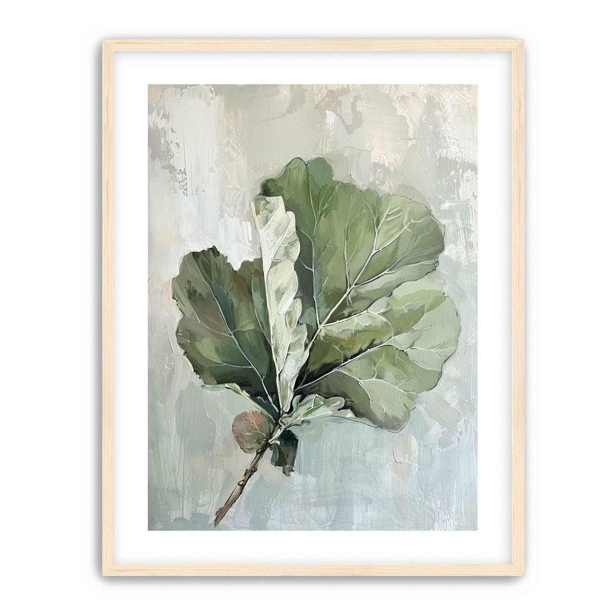 Green leaves in pale wash