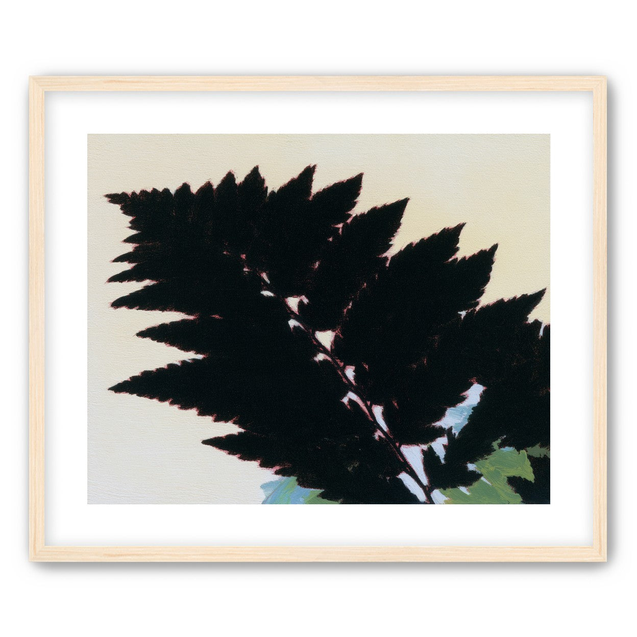 Black leaves on pale ground