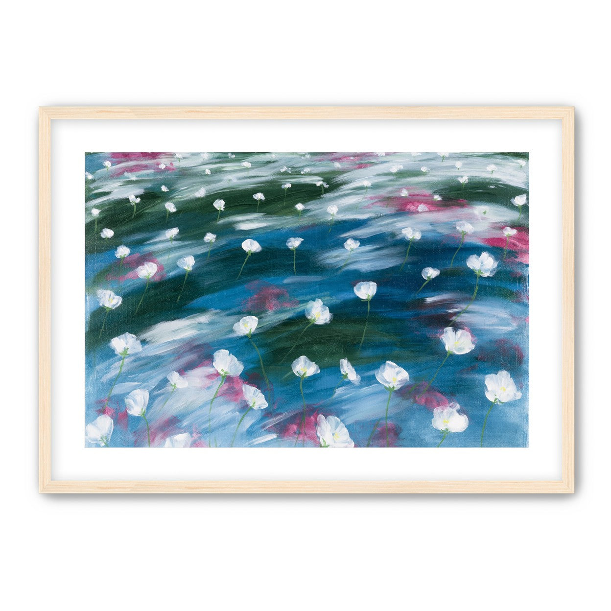 White flowers in windblown hills