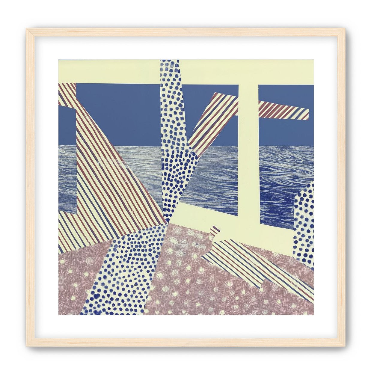 Stripes cut through dots