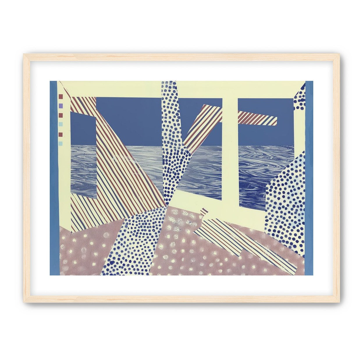 Stripes cut through dots
