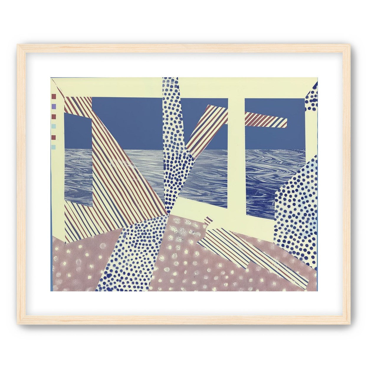 Stripes cut through dots