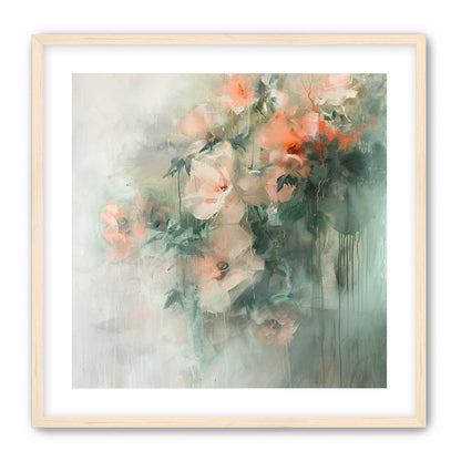 Pale flowers within the mist