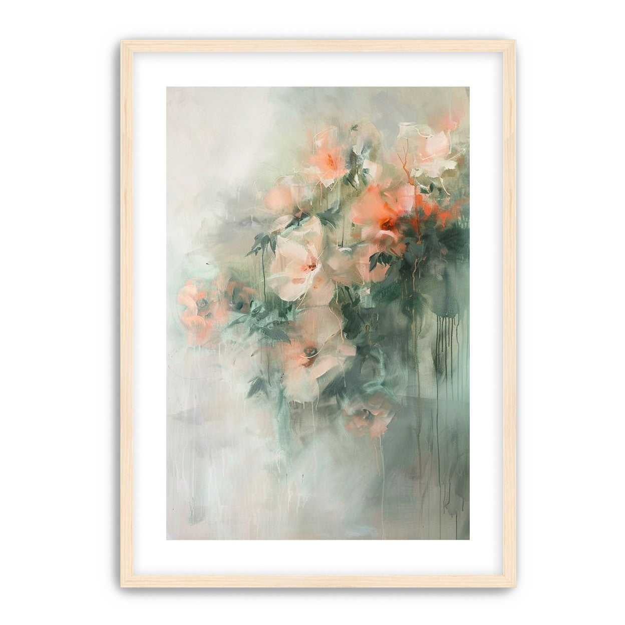 Pale flowers within the mist