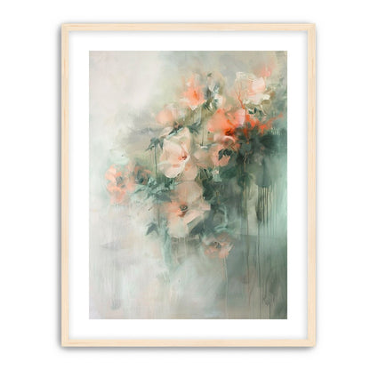 Pale flowers within the mist