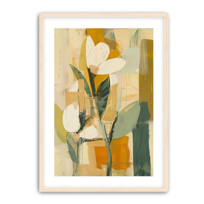 White forms within ochre blocks